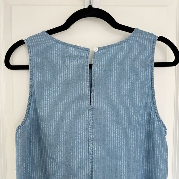 THREAD + SUPPLY | Blue Sleeveless Dress with Pockets - Picture 6 of 12